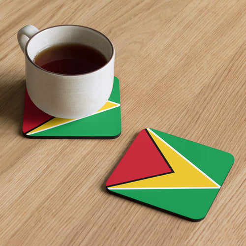 Guyana Flag Cork-back Coaster