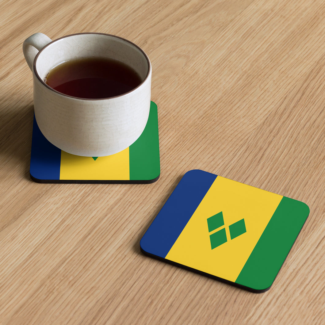 St. Vincent and the Grenadines Flag Cork-back Coaster