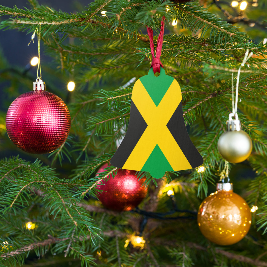 Jamaica Flag Wooden Christmas Ornaments