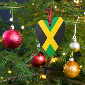 Jamaica Flag Wooden Christmas Ornaments