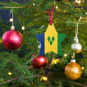 St. Vincent and the Grenadines Wooden Christmas Ornaments