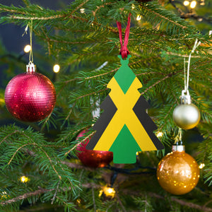 Jamaica Flag Wooden Christmas Ornaments