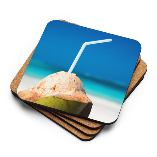 Coconut Beach Cork-back Coaster