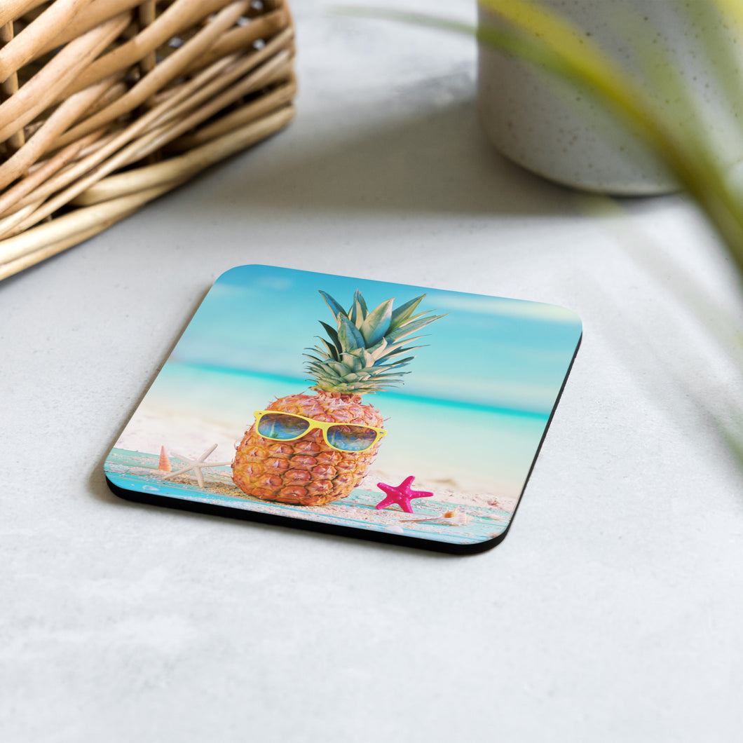 Pineapple Beach Cork-back Coaster