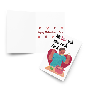 Mi Luv Yuh Like Cook Food Valentine's Day Card