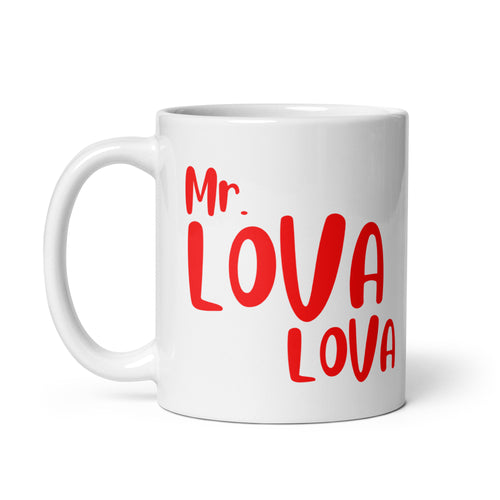 Mr. Lova Lova Valentines White Glossy Mug